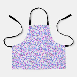 Tablier Petit motif floral blanc bleu rose mignon