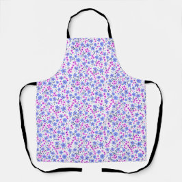 Tablier Petit motif floral blanc bleu rose mignon