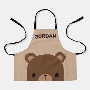Tablier Petit ours Brown mignon avec nom personnalisé