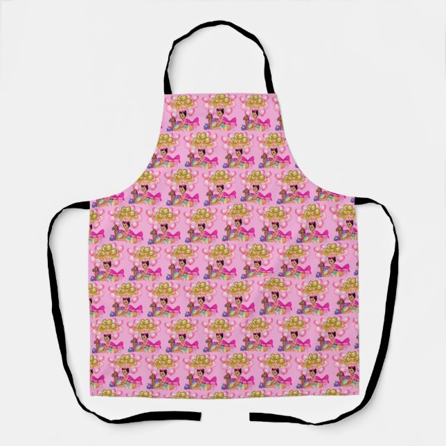 Tablier Petite fille en rose (Recto)