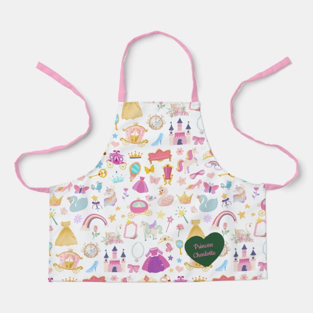 Tablier Petite fille Jolie princesse Motif de conte fée (Recto)