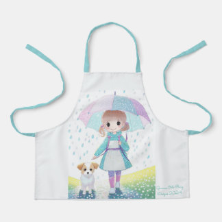 Tablier Petite fille jour de pluie
