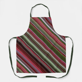 Tablier Petites Baies Rouges Rayure Rouge et Verte