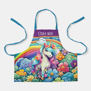 Tablier Petites filles enfants imaginaire licorne ajouter 