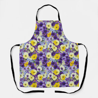 Tablier Petites panneaux violets et jaunes