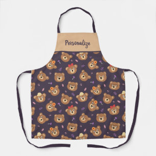 Tablier Petits enfants Ours en peluche Motif animal farci