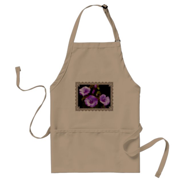 Tablier Petunias violet dans le cadre de dentelle (Devant)