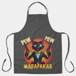Tablier Pew Pew Madafakas Chat noir
