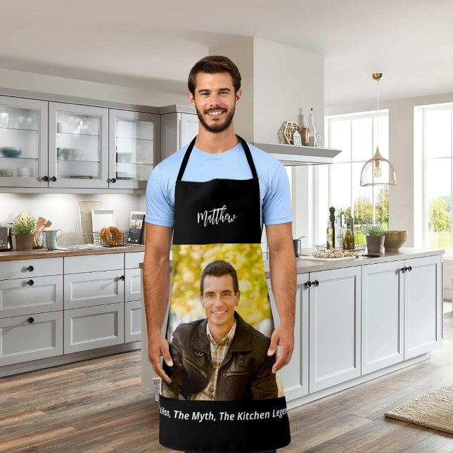 Tablier Photo anniversaire homme mythe cuisine légende nom (Créateur téléchargé)