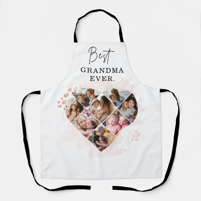 Tablier Photo de famille Meilleure grand-mère Jamais forme (Recto)