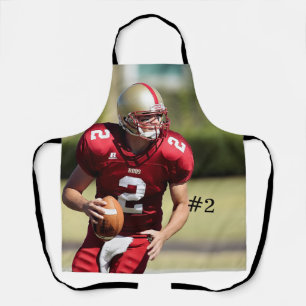 Tablier Photo de football personnalisée avec numéro