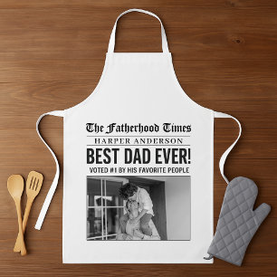 Tablier Photo du journal personnalisé Best Papa Ever