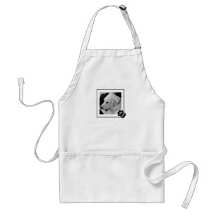 Tablier Photo en noir et blanc de mignonette Chien Maman P