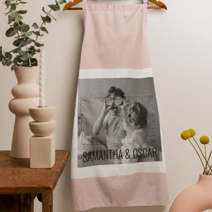Tablier Photo Famille Moderne Pastel Rose Simple Cadeau