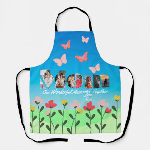 Tablier Photo Maman Personnalisée Avec Fleurs Tout-En-Tout