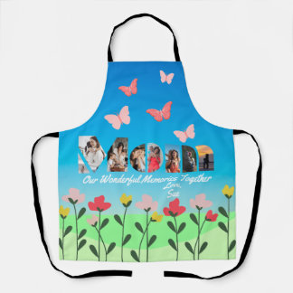 Tablier Photo Maman Personnalisée Avec Fleurs Tout-En-Tout