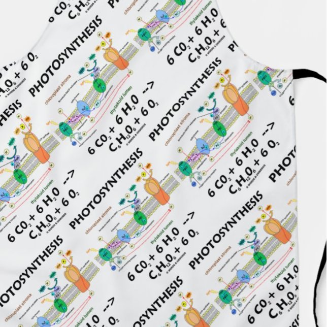 Tablier Photosynthèse Chloroplast Formule chimique (Showcase your photosynthetic style with this scientific apron featuring light-dependent reactions!)