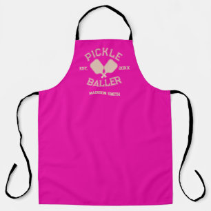 Tablier Pickle Baller Pickleball Collegiate Typographie
