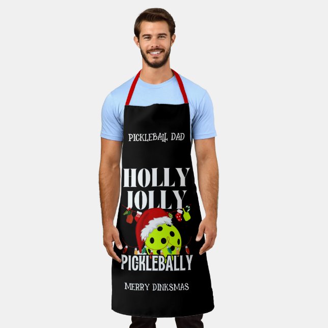 Tablier Pickleball de Noël personnalisé (Porté)