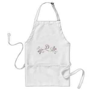 Tablier Pièces personnalisées Monogrammes Tulipes Roses