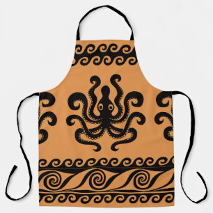 Tablier Pieuvre grecque ancienne, motif à vagues