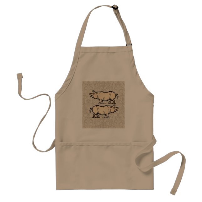 Tablier Pig Antique Piggy Cute Illustration Vintage (Devant)