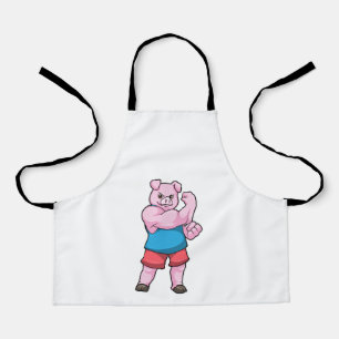 Tablier Pig comme Bodybuilder avec grand bras Supérieur