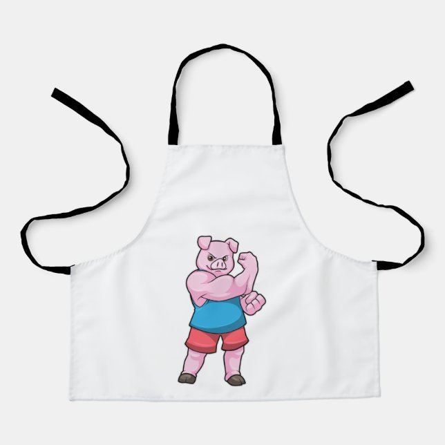 Tablier Pig comme Bodybuilder avec grand bras Supérieur (Recto)