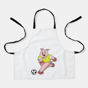 Tablier Pig comme joueur de football avec Soccer
