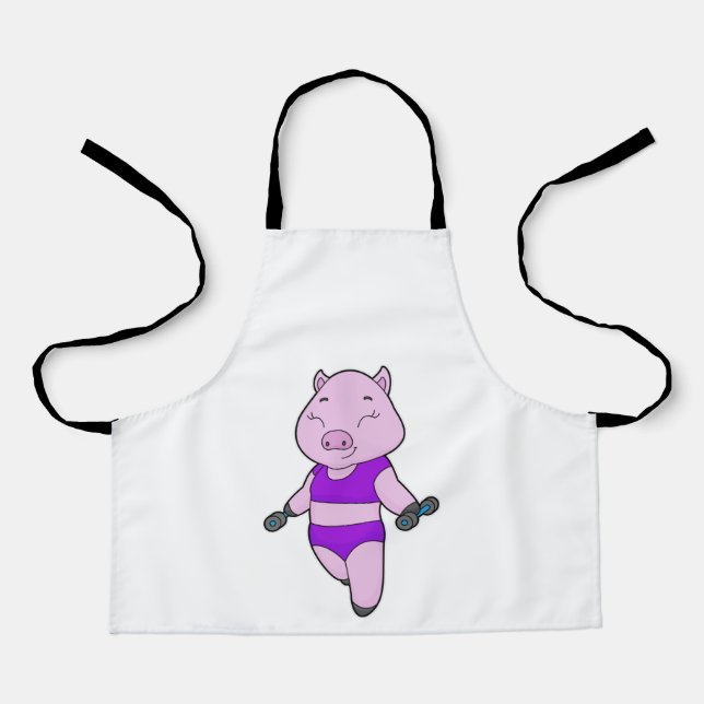 Tablier Pig Fitness Dumbbell (Recto)