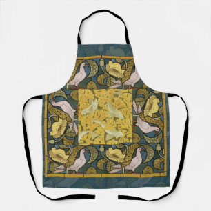 Tablier Pigeon Blue Yellow Fish Art Nouveau