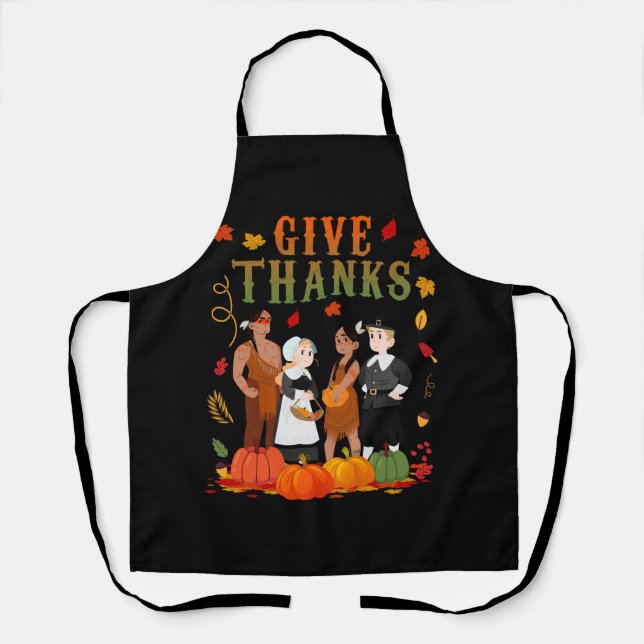 Tablier Pilgrims and Natives American Indian Thanksgiving (Recto)