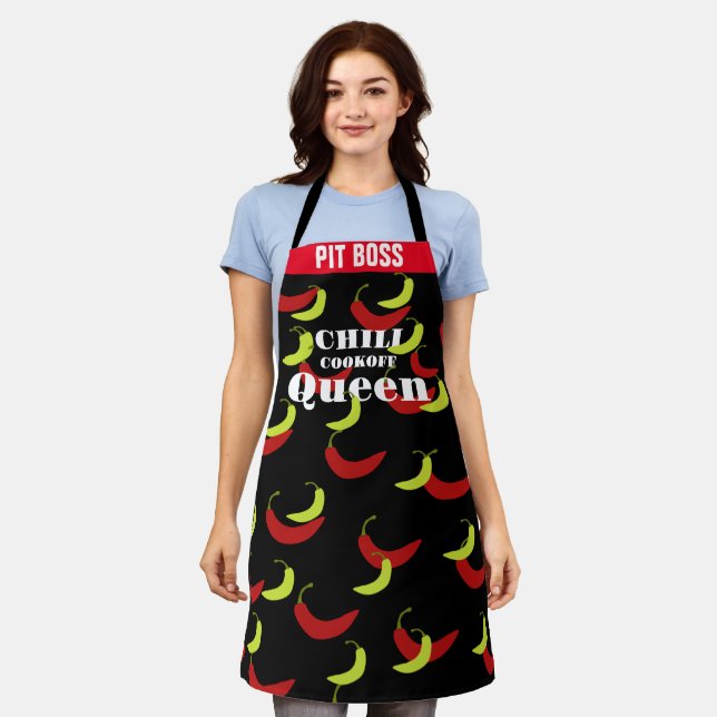 Tablier Piment Poivron, Chilli Cook de Queen Womens (Porté)