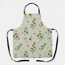 Tablier Pinecones d'hiver et branches de neige