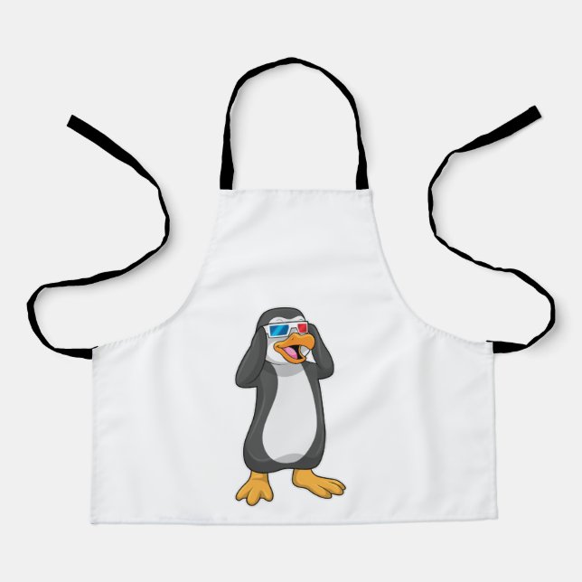 Tablier Pingouin avec lunettes (Recto)