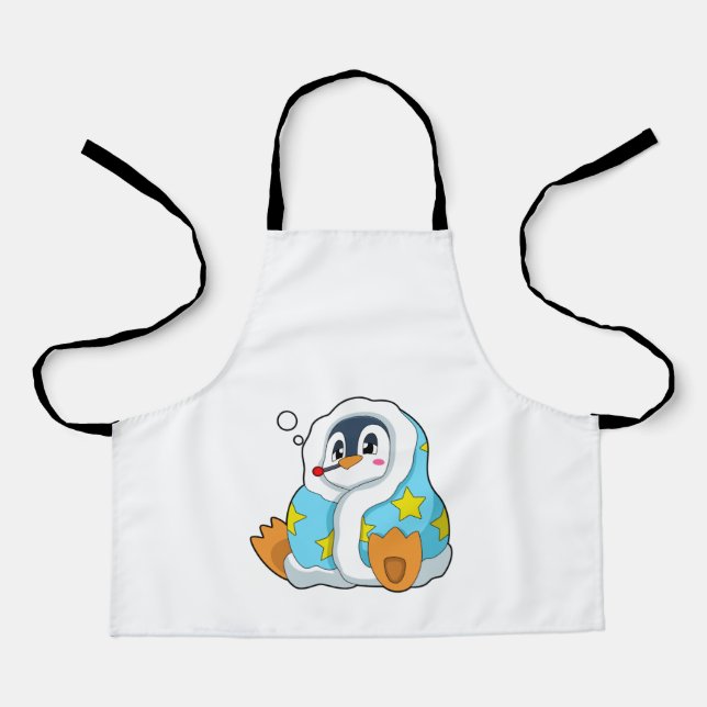 Tablier Pingouin avec thermomètre clinique (Recto)