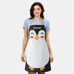 Tablier Pingouin mignon face à l'impression tout-en-un am