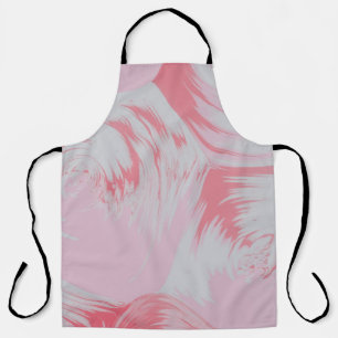 Tablier Pink and white abstract painting