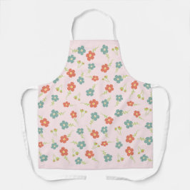 Tablier Pink & Blue Flower Apron - Style Floral frais