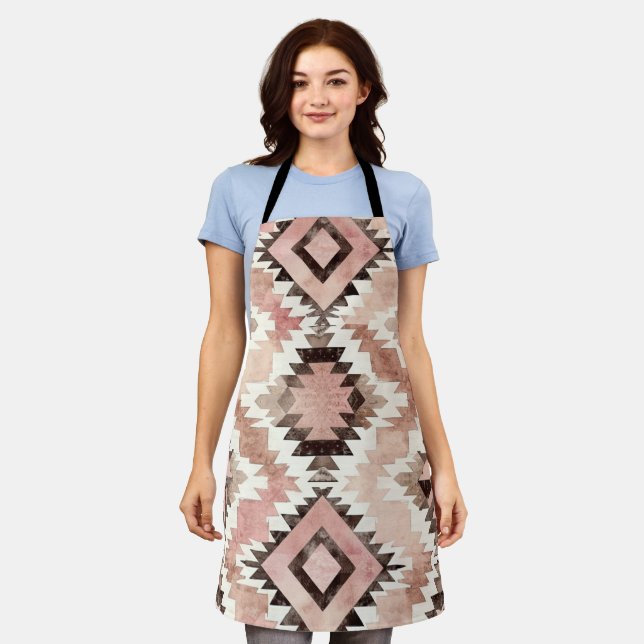 Tablier Pink Brown Cowgirl Southwestern Tribal (Porté)