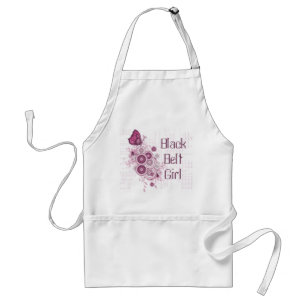 Tablier Pink Butterfly Martial Arts Black Belt Girl