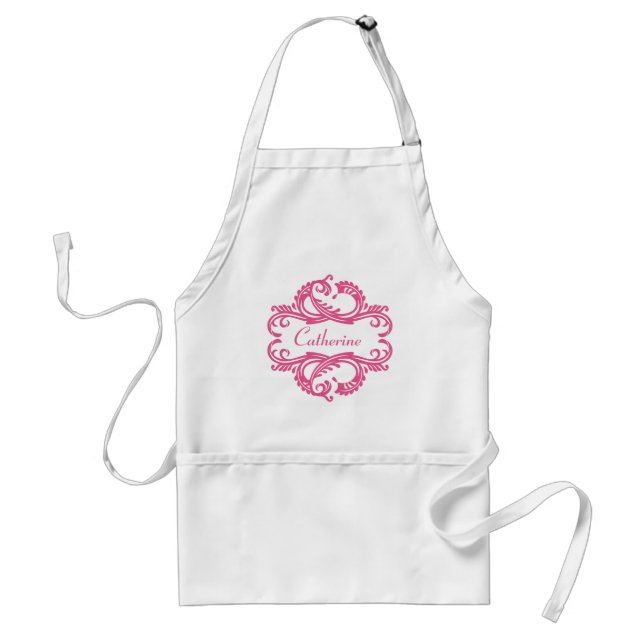 Tablier Pink Chic Damask Apron (Devant)