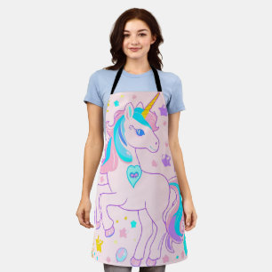 Tablier Pink Cute Rainbow unicorne anniversaire filles enf