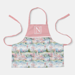 Tablier Pink Enchanting Castle Landscape - Customized