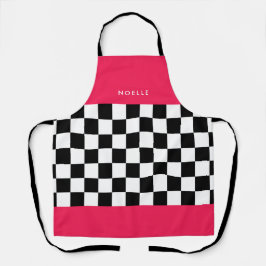 Tablier Pink et damier vif