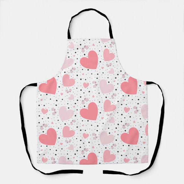 Tablier Pink hearts and piggy (Recto)