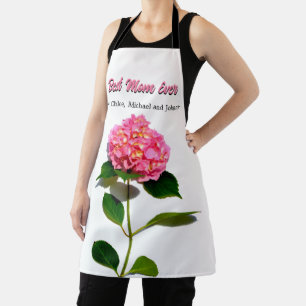 Tablier Pink hydrangea rose floral meilleure maman jamais