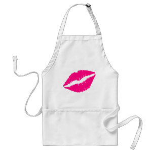 Tablier Pink lipstick baiser pop art