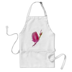 Tablier Pink magnolia watercolour flower art