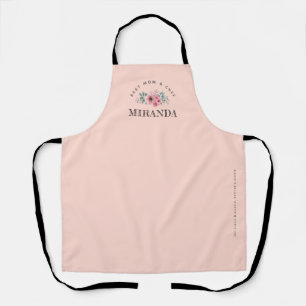 Tablier Pink Minimalist Best Mom & Chef Apron personnalis